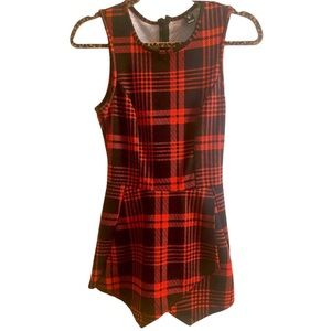 Windsor Store - Red Plaid Romper - Size Small